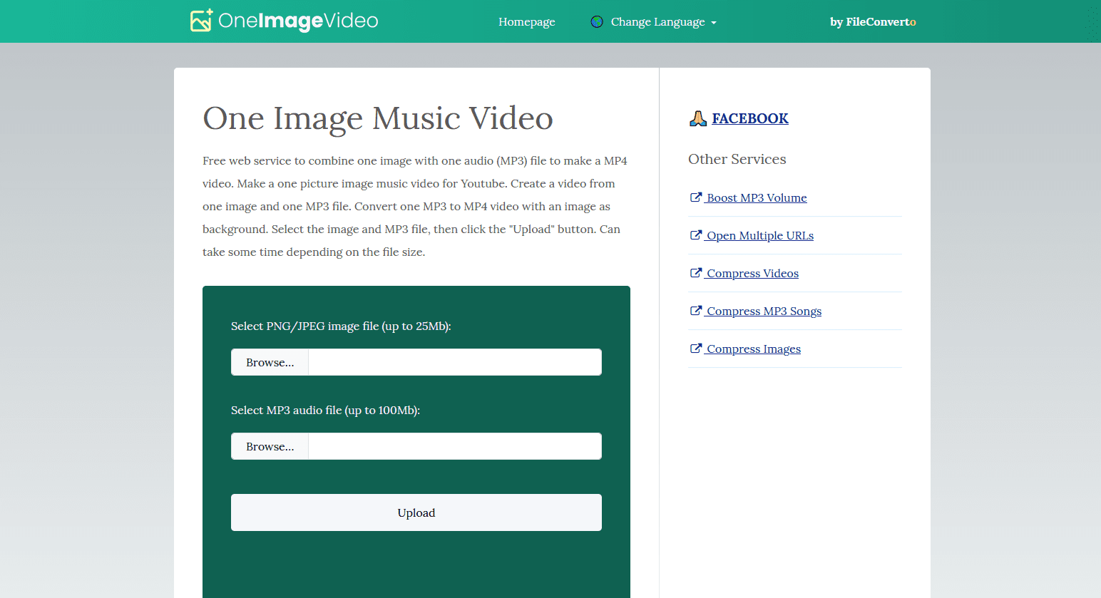 画像1枚の音楽ビデオを作成 - 1つの画像と1つのMP3をMP4ビデオへ結合